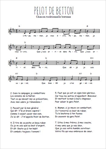 Pelot de Betton (2) Partitions gratuites
